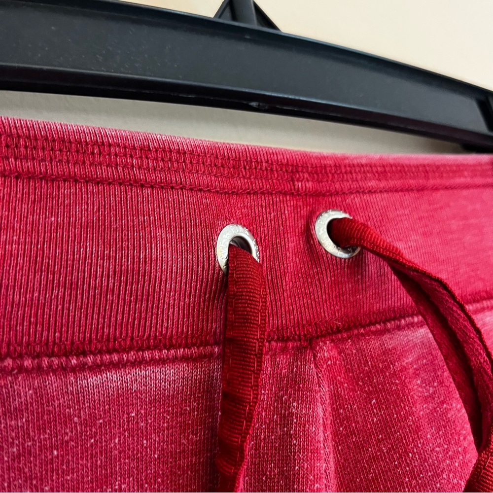 RARE Vintage PINK Joggers Faded Red with Patches and White Piping Size M - Picture 10 of 12